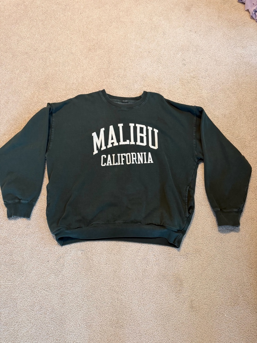 Malibu California Dark Green Crewneck Sweatshirt